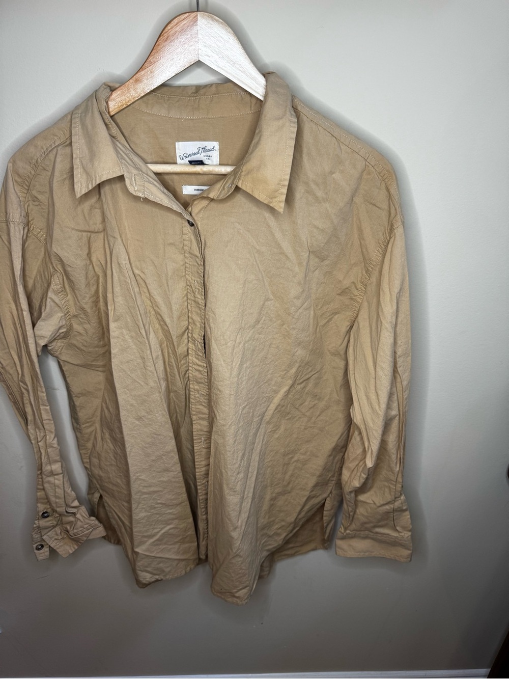 Universal Thread Men's Tan Button-Front Shirt Jacket